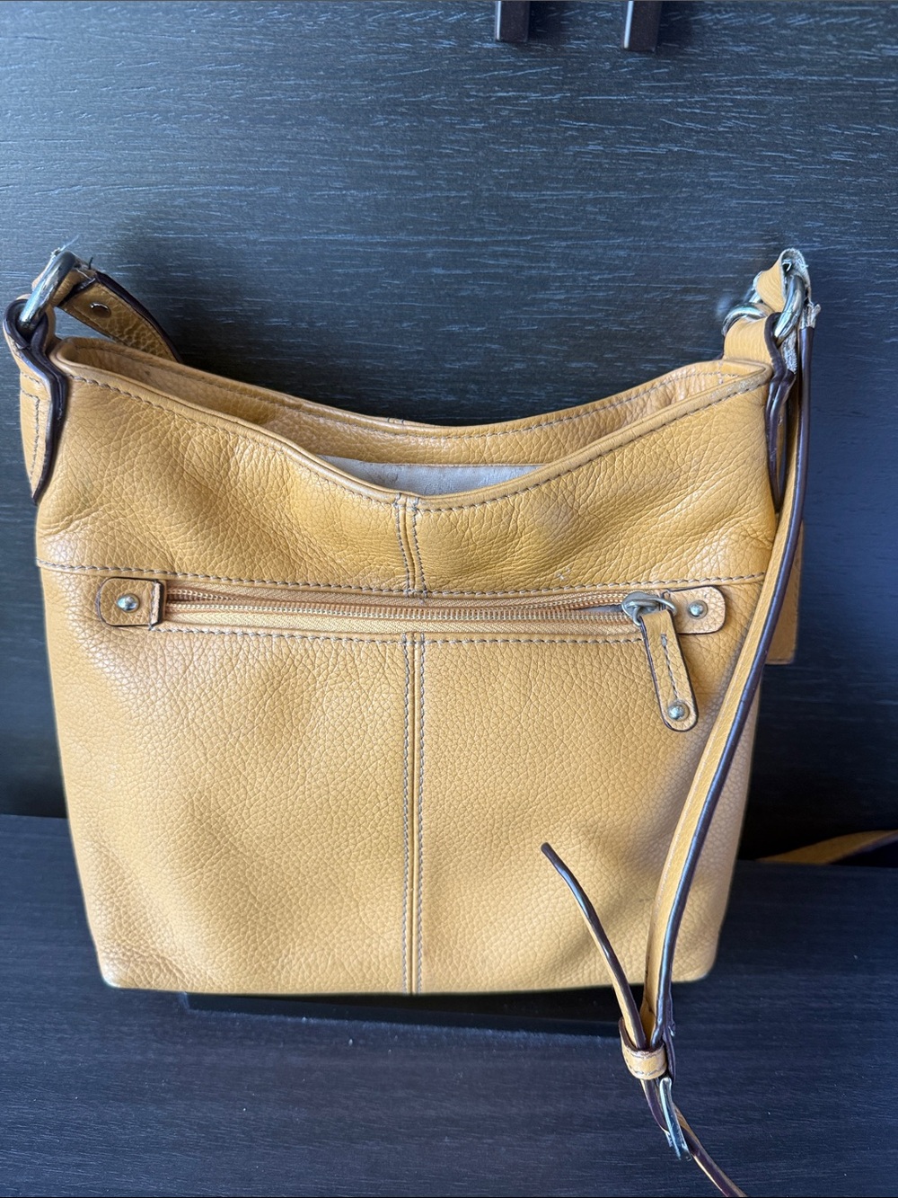 Tiganello Pebbled Crossbody Bag in Camel - Picture 4 of 4